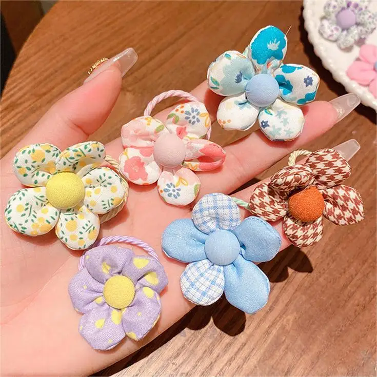 10Pcs New Children Cute Cartoon Flower Fruit Rubber Bands Hairpins Girls Lovely Hair Clips Kids Hair Bands Hair Accessories Gift