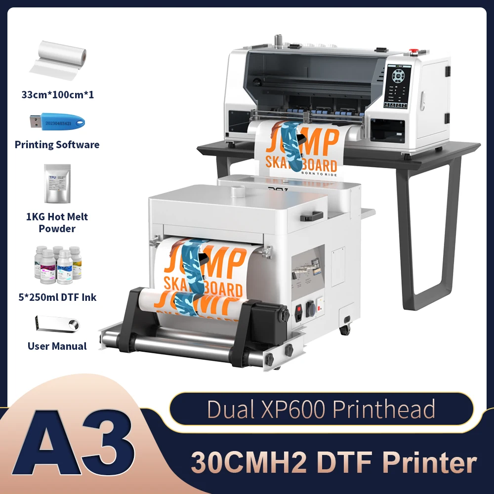 

Принтер A3 DTF с двойной головкой X600 Печатающая головка Impressora A3 DTF Печатная машина для футболок A3 DTF Принтеры для футболок Толстовки Сумки