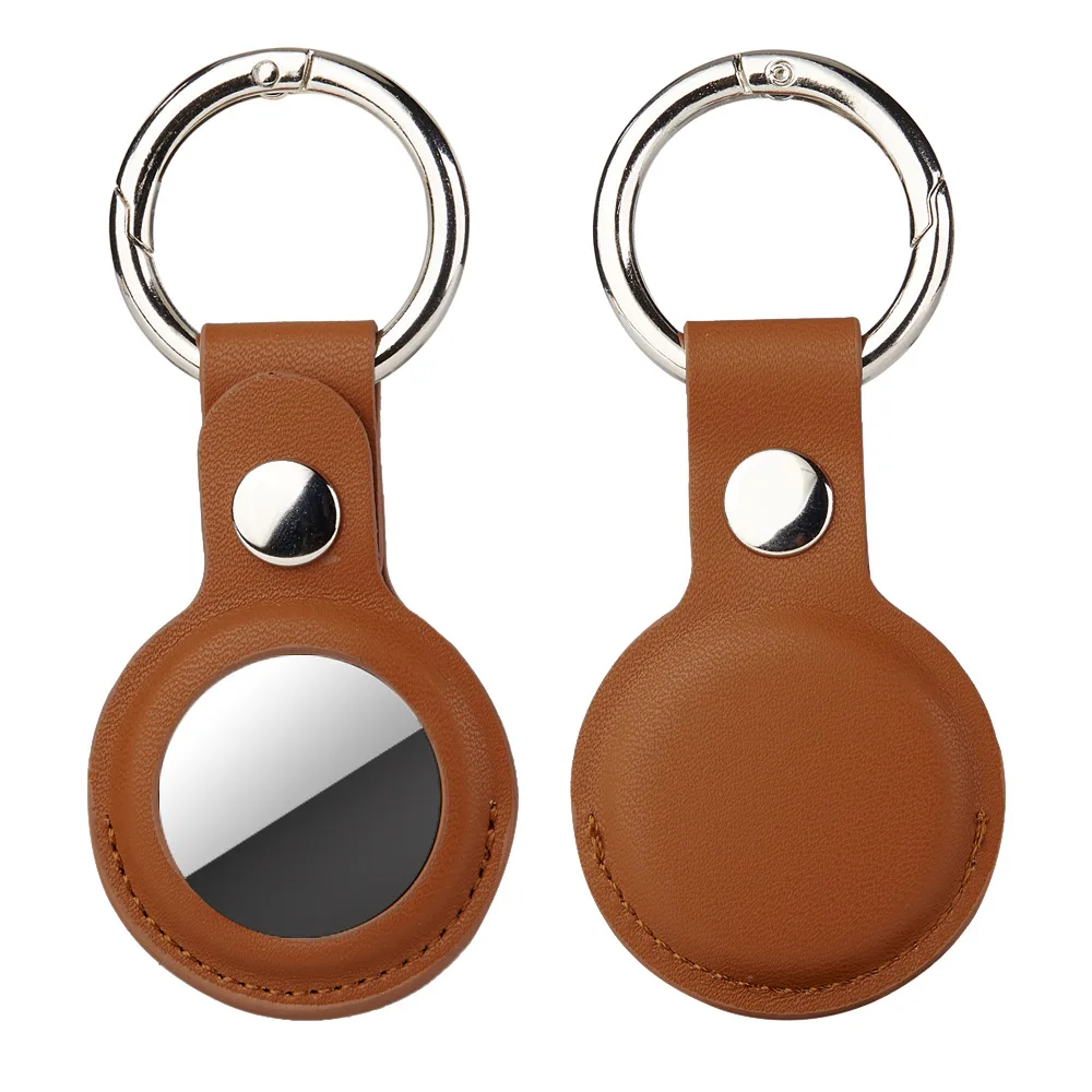 PU Leather For Apple Airtags Keychain Protective For Airtag Tracker Locator Device Anti-lost Ring Holder air tag Case llavero