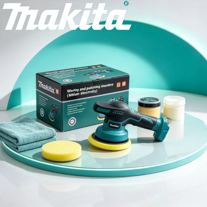 Makita 18V Brushless Car Polisher  Digital Display 8 Speed  Waxing Polishing Machine  for Auto Detailing Paint Care