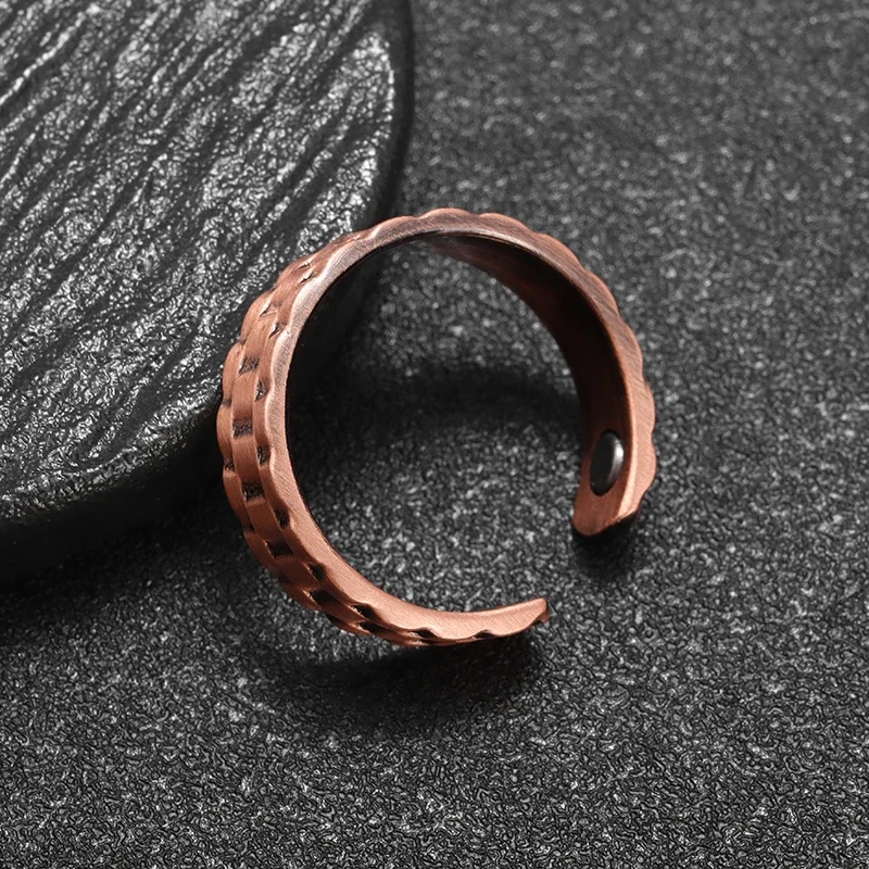 Classic Striped Copper Open Loop Magnetic Energy Treatment Joint Pain Ring Women\\\\\\\'s Men\\\\\\\'s Weight Loss Jewelry