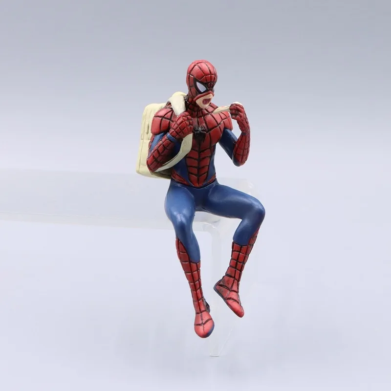 7-8 ซม.4pcs Spidermans ตัวเลขการกระทํา Marvel's อะนิเมะตุ๊กตารถเครื่องประดับตกแต่งบ้านเด็กคลาสสิกของเล่นของขวัญวันเกิด