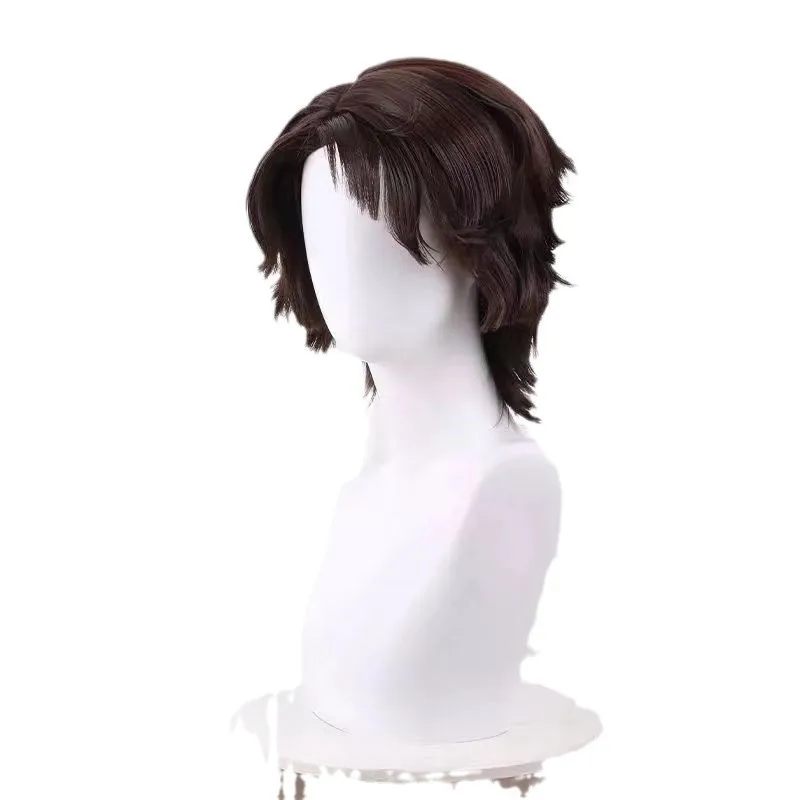 Parrucca cosplay per capelli corti capovolti stile superiore con cuoio capelluto nero e marrone di Puppet Master