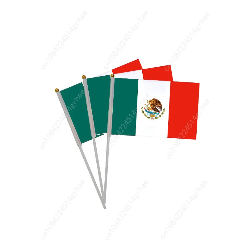 メキシコ 手旗 メキシコ国旗 小型 ミニ 手持ち旗 10枚入り 14x21cm ワールドカップ スポーツイベント応援 手持ち旗