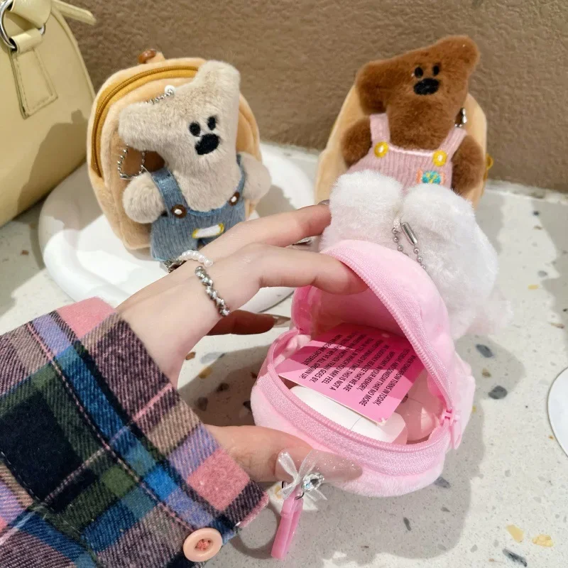 Bear Rabbit Mini Bag Plush Case for AirPods 4 Airpod 1 2 3 Pro Pro2 Bluetooth Earbuds Charging Box Earphone Case Cover