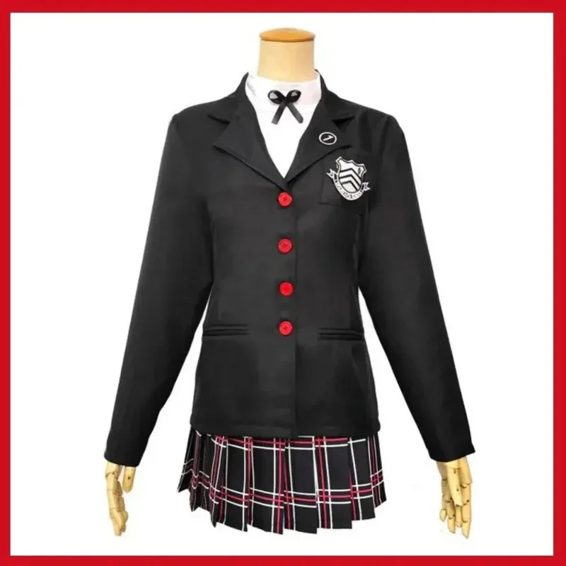 Disfraz de Cosplay de Kasumi del Juego Royal P5r, Uniforme Escolar Coreano Violeta de Sumire Yoshizawa, Peluca, Traje Escolar Lindo para Mujer;2k,j'x.8; FD1;6