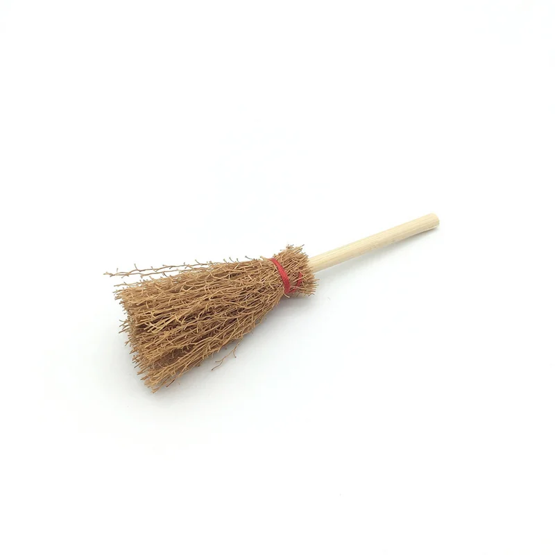 Mini Broom Red Rope Straw Brooms Hanging Decorations For Halloween Party Costume Witch Broom Dollhouse Accessories