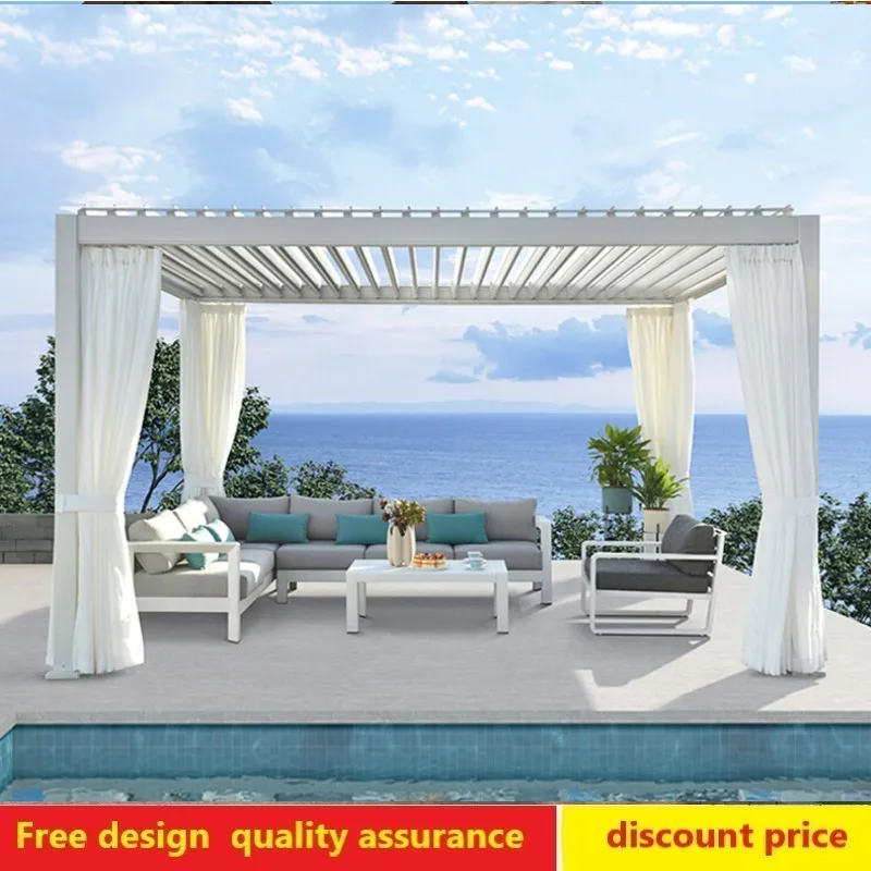 Villa courtyard outdoor aluminum alloy grape trellis garden pavilion shading