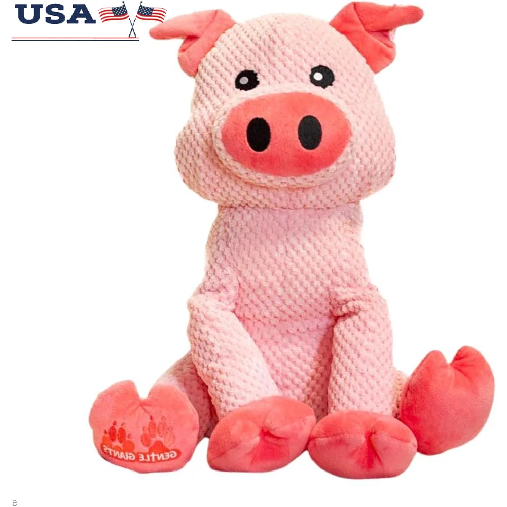 

Plush Pig Dog Toy Heavy Duty Large Breed Indestructible Chew Toy Aggressive Chewers Safe No Squeak Interactive Cuddly Companion