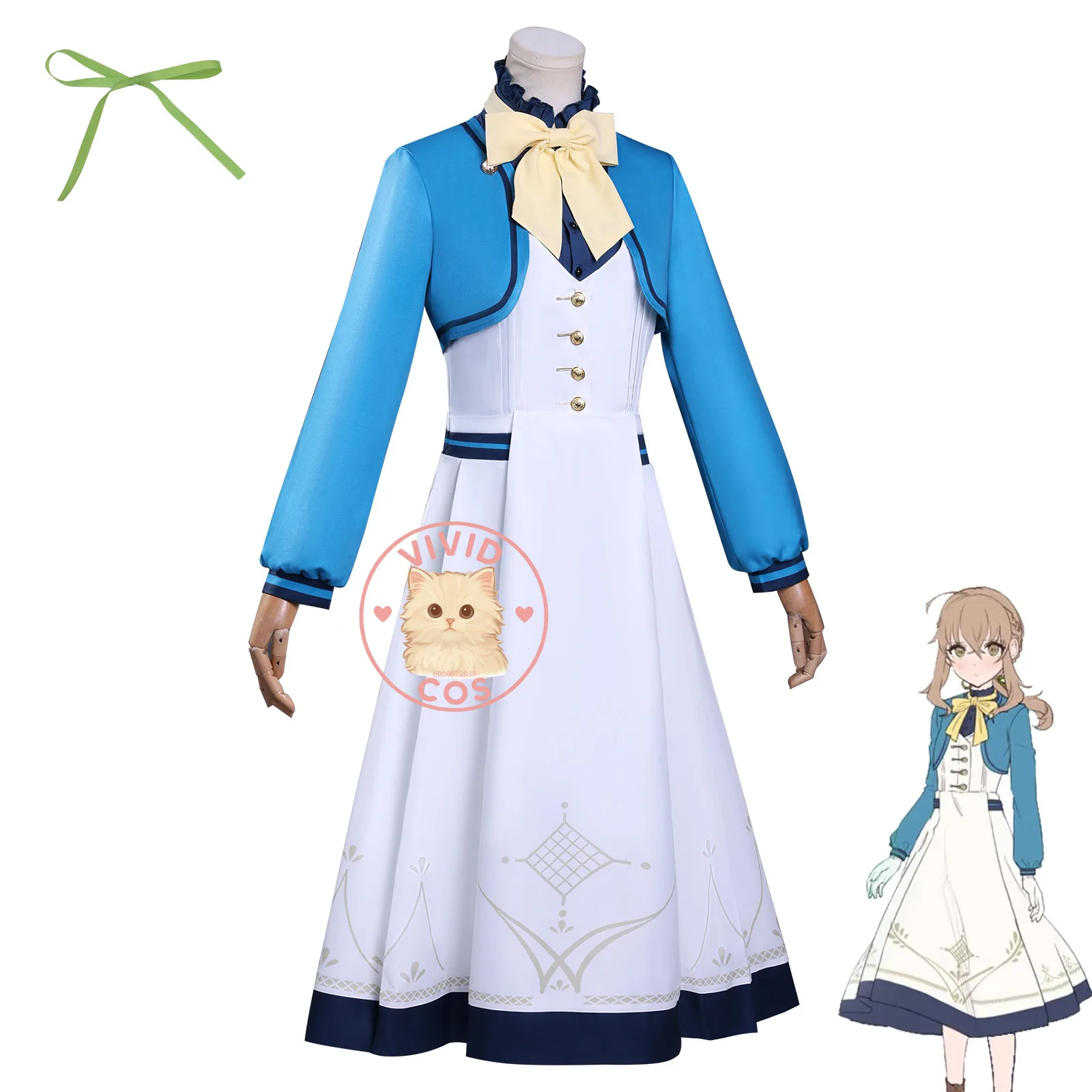 Secret of The Silent Witch Cosplay Costume Anime Monica Daily Outfit White Dress Role Play Women Comic Con Halloween Party