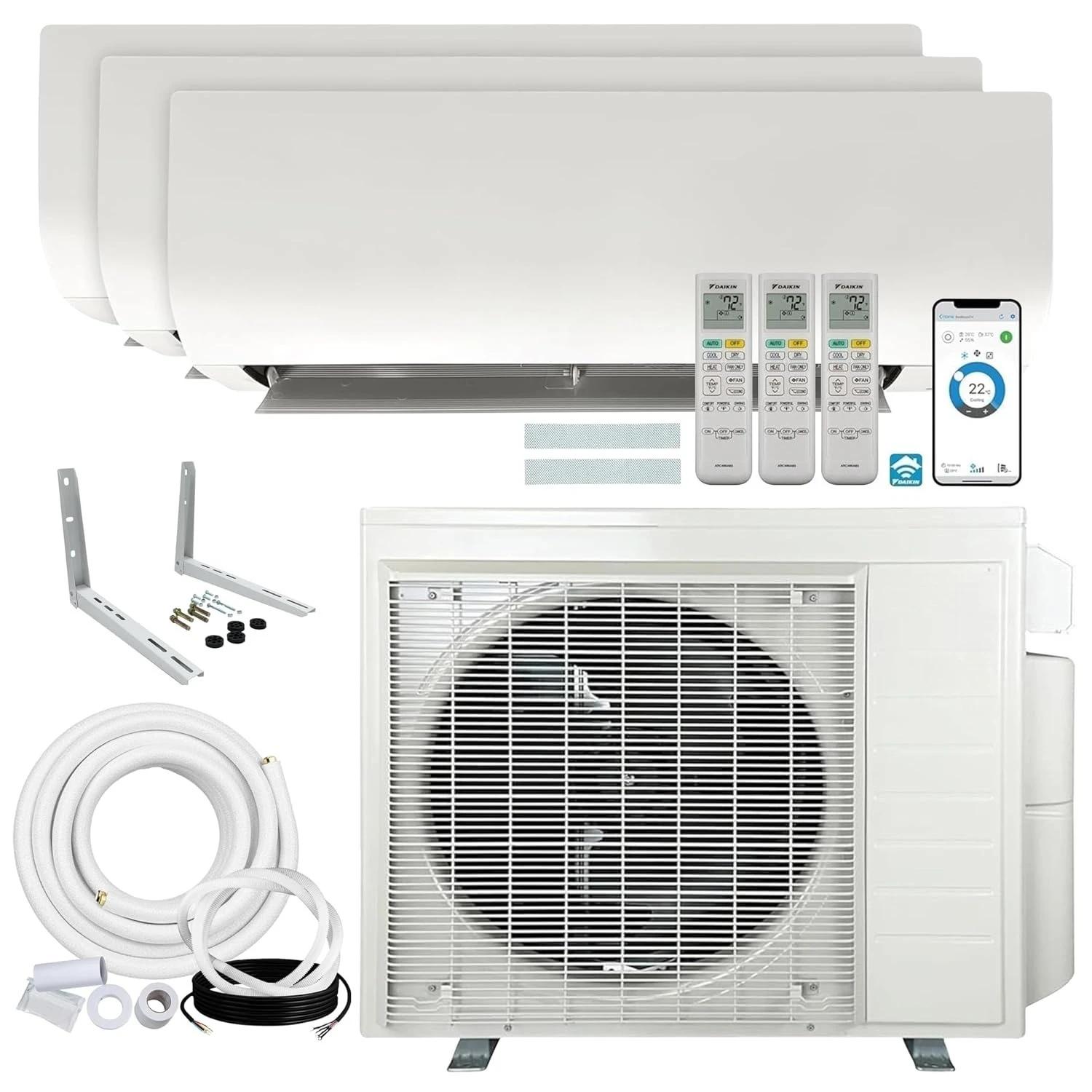 24,000 BTU (9K + 12K + 12K) 21SEER2 3-Zone Mini Split Heat Pump, Customized