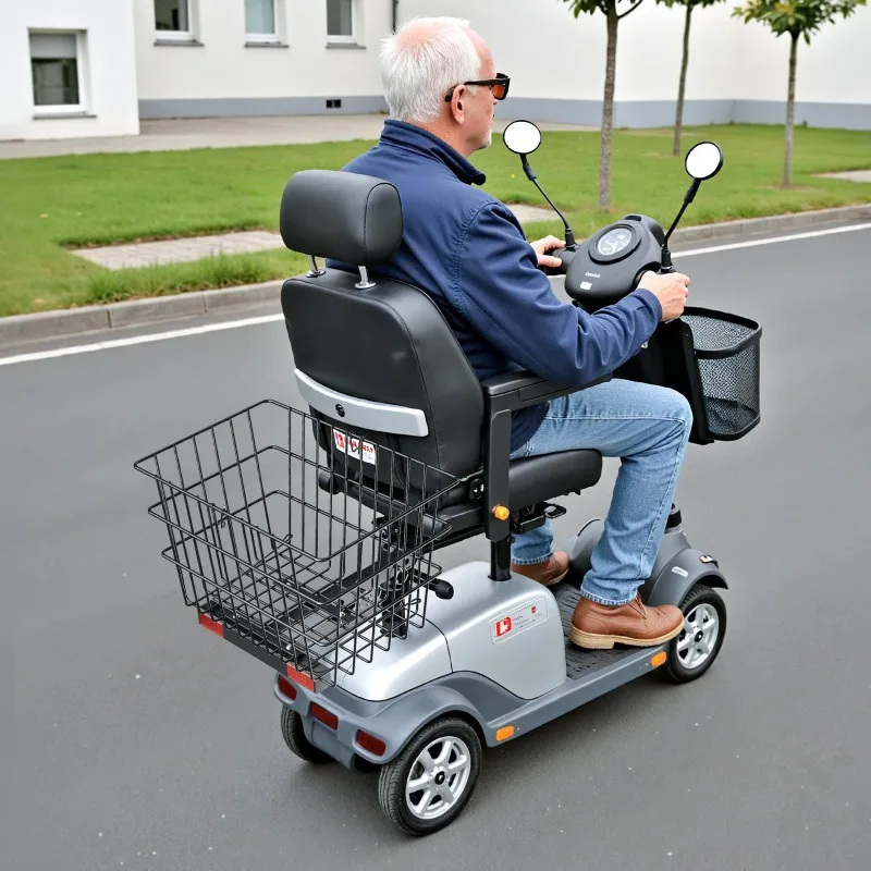 

Задняя корзина для скутера, прочная металлическая проволочная корзина с ручкой, вместительная грузовая корзина, совместима с 1-дюймовым креплением, совместима с другими моделями.