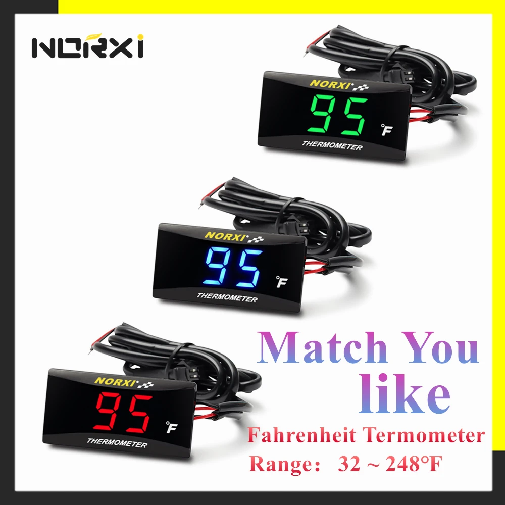 Motorcycle Water Temperature Meter Fahrenheit Thermometer Universal Digital Gauge Super Slim Style Thermometer For NMAX XMAX