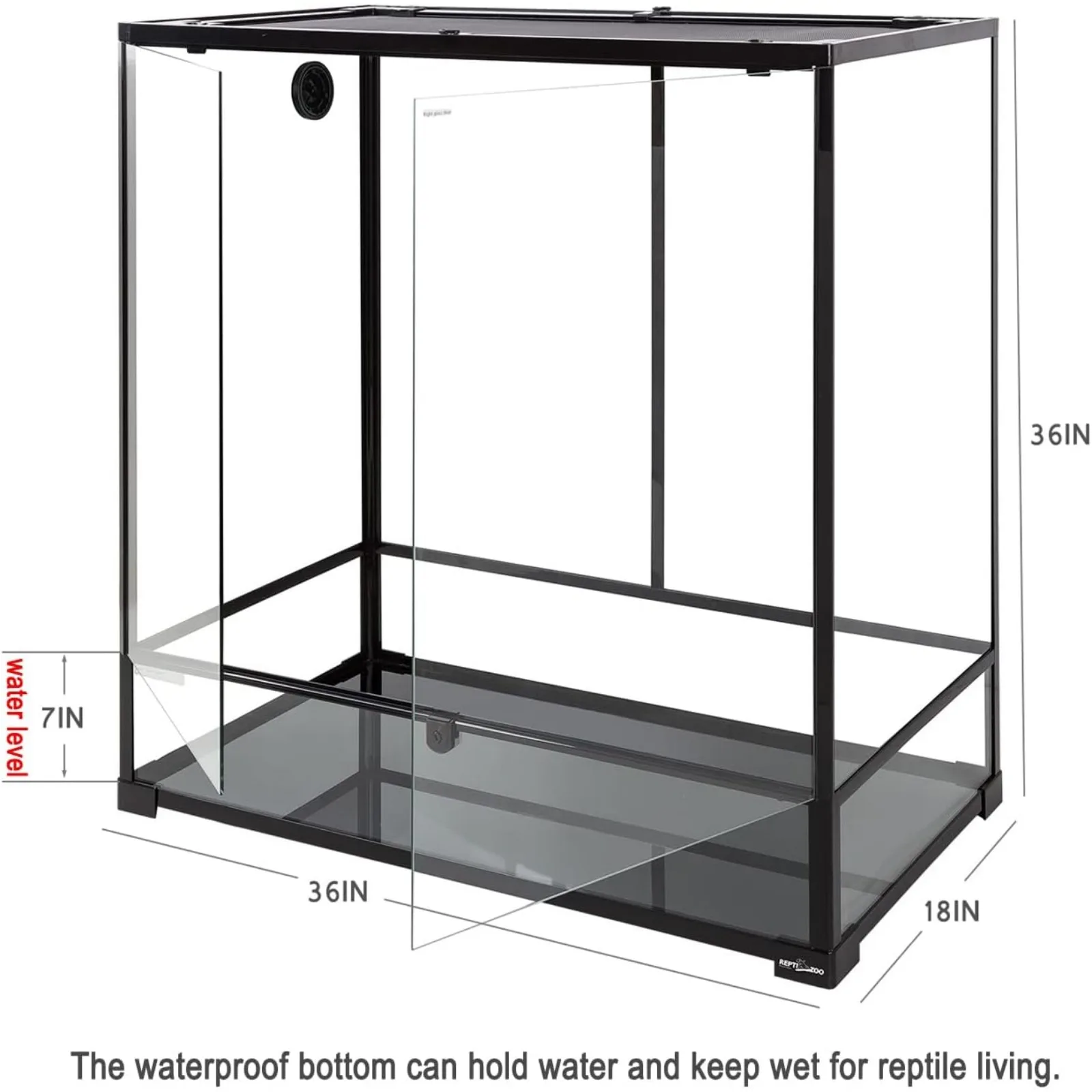 US Large Reptile Terrarium, Vertical Reptile Tank, Wide & Tall Chameleon Cage with Top Screen Ventilation