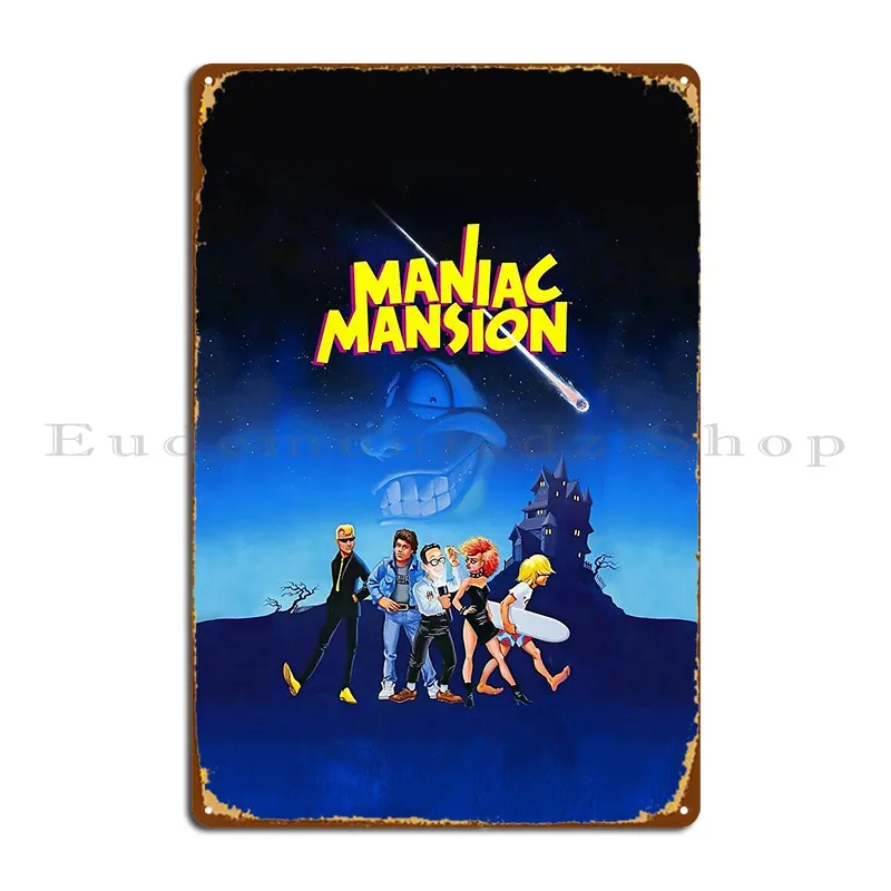 Day Of The Tentacle Maniac Mansion High Contrast Metal Sign Create Custom Cave Cinema Rusty Tin Sign Poster