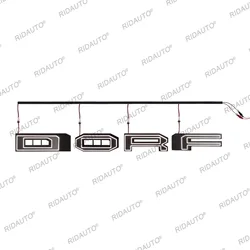 4 Letter White LED Incandescentfor Modified Raptor Grill Grille Glowing Lighted For RANGER 2023 2024 T9 DIY Luminous Upgrade