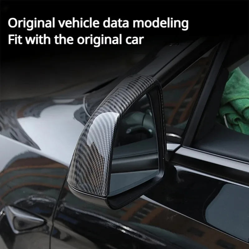 

Rearview Mirror Cover For Tesla Model Y 2020-2024 Carbon Fiber ABS Side Mirror Sticker Car Decor Shell Modification Accessories