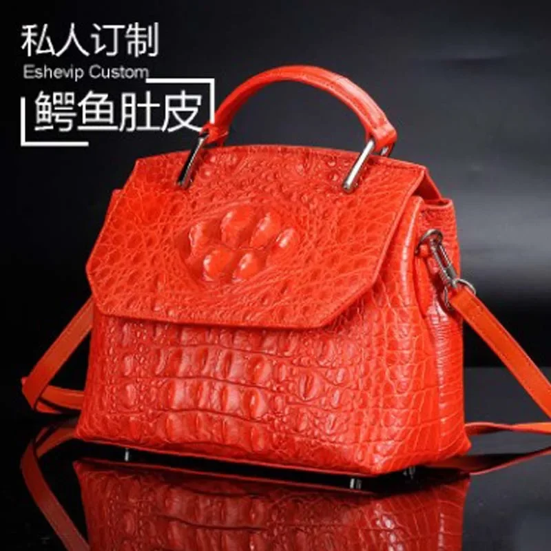 

ourui new crocodile One shoulder handbag orange Women handbag