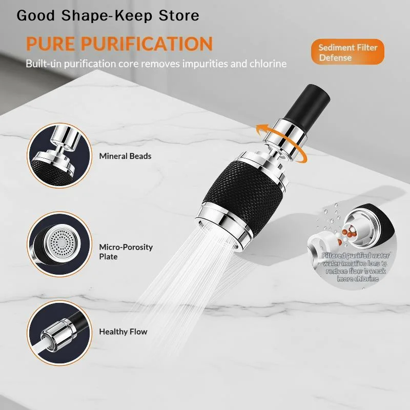 dailyUniversal 360° Rotating Faucet Extender 3 Spray Modes Splash-proof Pressurized Filter for Kitchen Sink Vegetable Washing