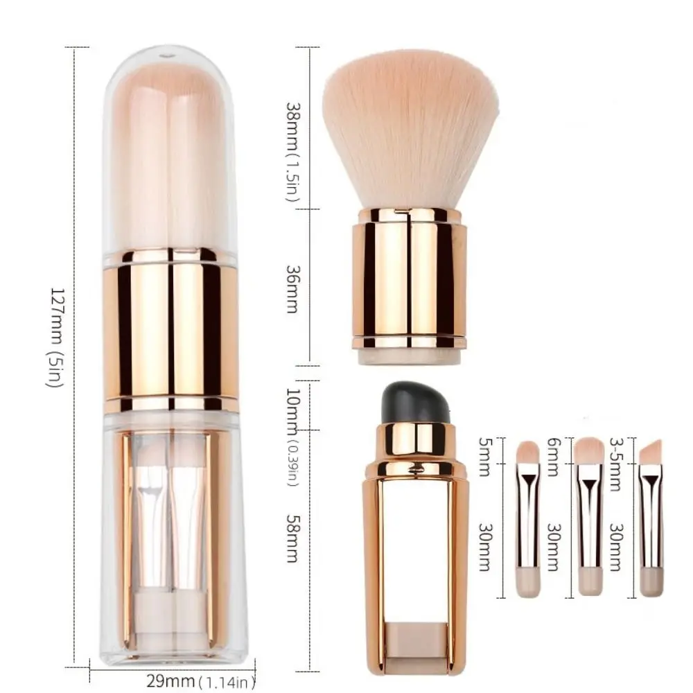 Fashion Eye Shadow Brush Makeup Brush Set Convenient Soft Powder Brush Dustproof Stretchable Concealer Brush Business Trip