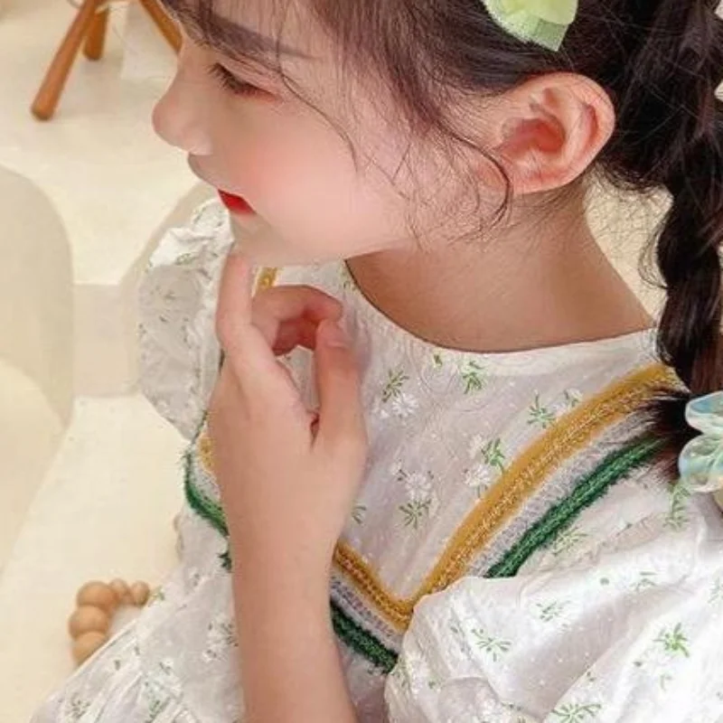 Kids Bow Hair Clip Set Lace Flower Barrettes Lightweight Breathable Sweet Hair Pins For Baby Girls Daily Princess Hair Styling