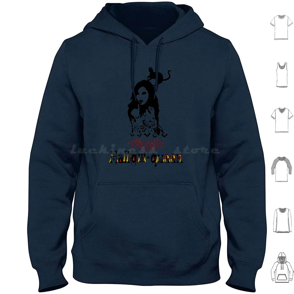 Hallow-Queen Bewitching Gothic Girl Hoodie cotton Long Sleeve Hallow Queen Vampiress