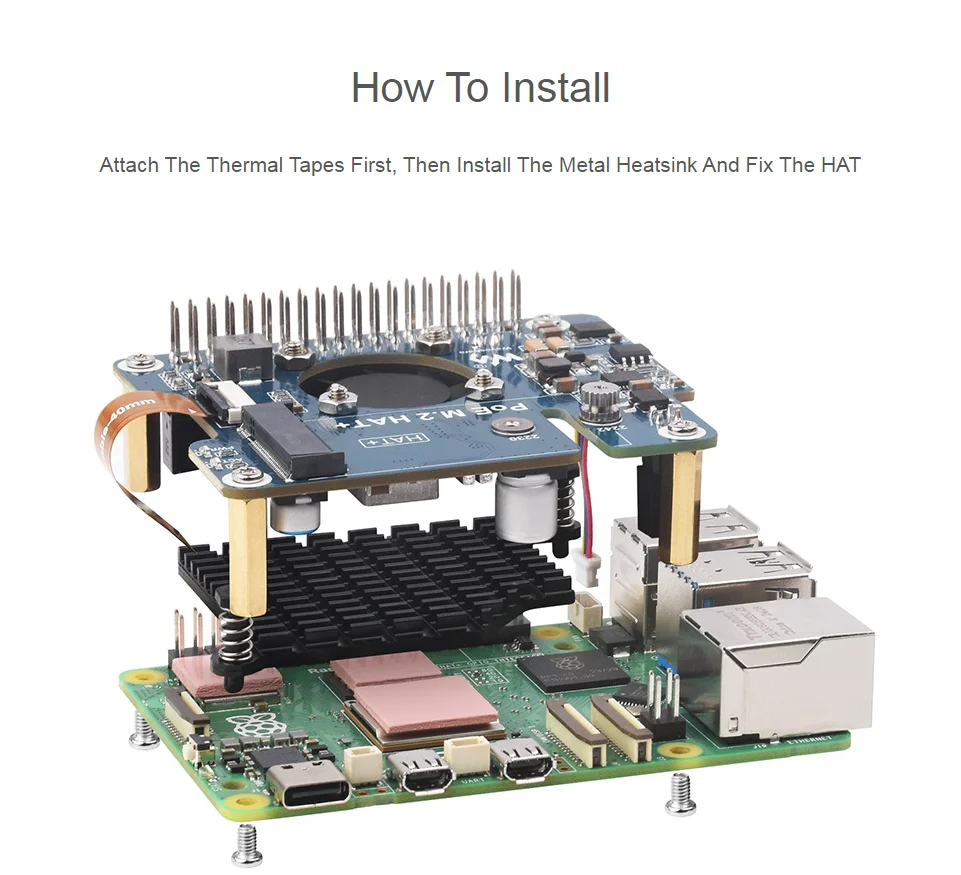 rpi-5用のpoe機能付きpcie-to-m2アダプター、nvmeプロトコルm2ソリッドステートドライブをサポート、高速読み取り-書き込み