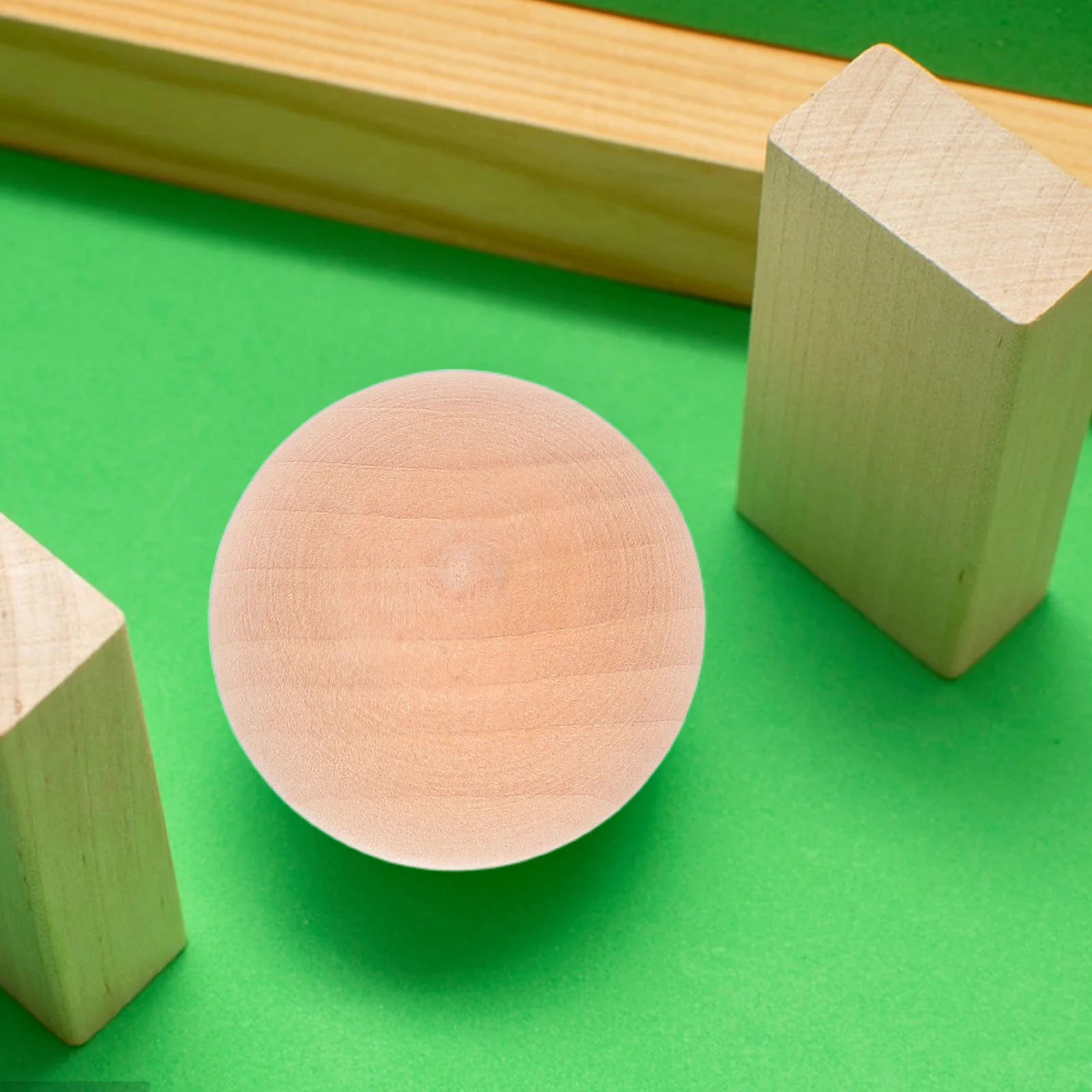

3 PCS Wooden Ball Hardwood Round Rounds Balls Natural Unfinished Craft Artificial