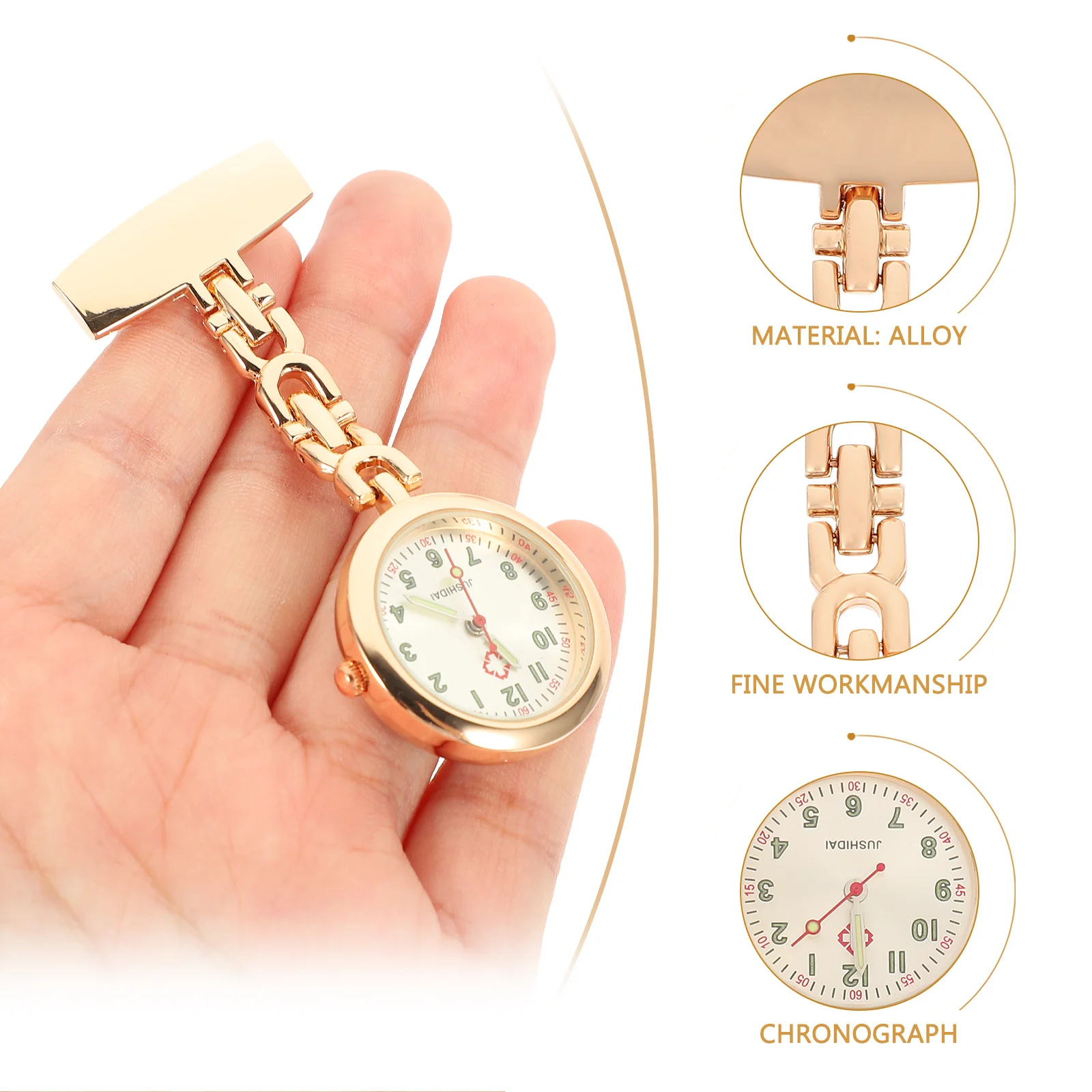 Luminous Pocket Watch For Nurses Glow In The Dark Alloy Hanging Watch Accurate Silent Timepiece Nurse Doctor Gift Chest
