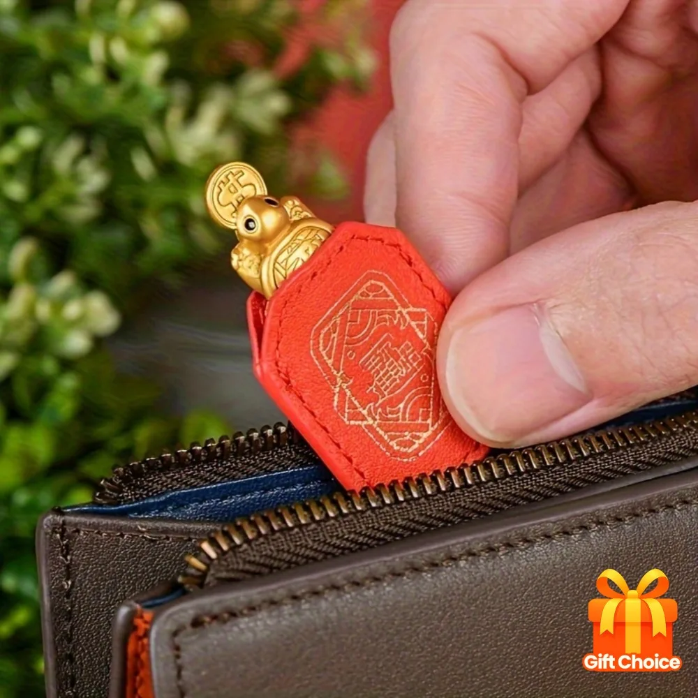 Handmade Golden Turtle Feng Shui Talisman - A Chinese Copper Alloy Wealth Charm Accessory, A Gift for Friends,