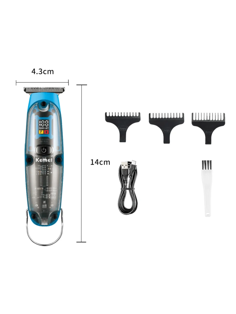 KEMEI New Arrival Professional Electric Clipper Km-2258 Transparent Fuselage Cordless Electric Cutter Clippers Trimmer