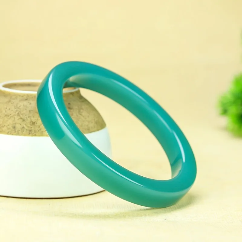 

Natural Quartzite Jade Green Bracelet, Simple Fashion Jewelry