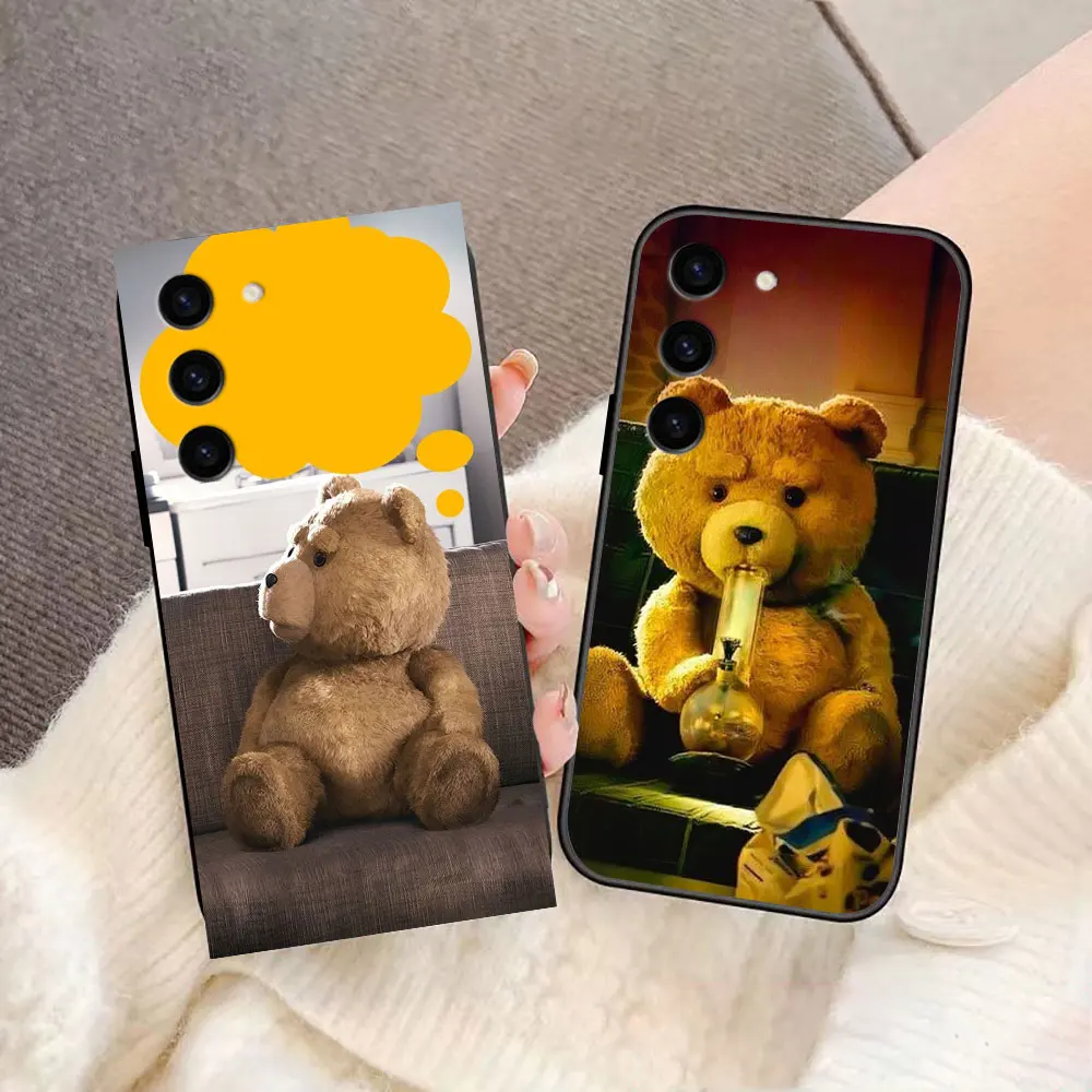 Naughty Cute T-Teddy Bear Phone Case For Samsung Galaxy S24 S23 S22 S21 S20 FE S10 S10E LITE PLUS ULTRA Case Funda Shell Cover