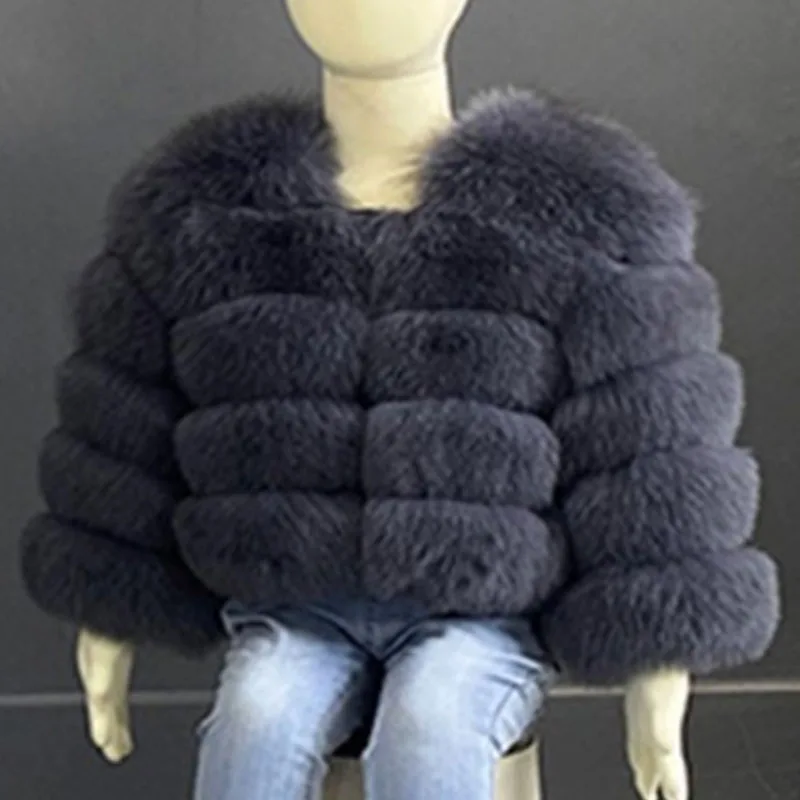 Children's Faux fur jacket Childs Warm coat suitable for girls and boys aged 1-13 years old Kids Jacket Universal