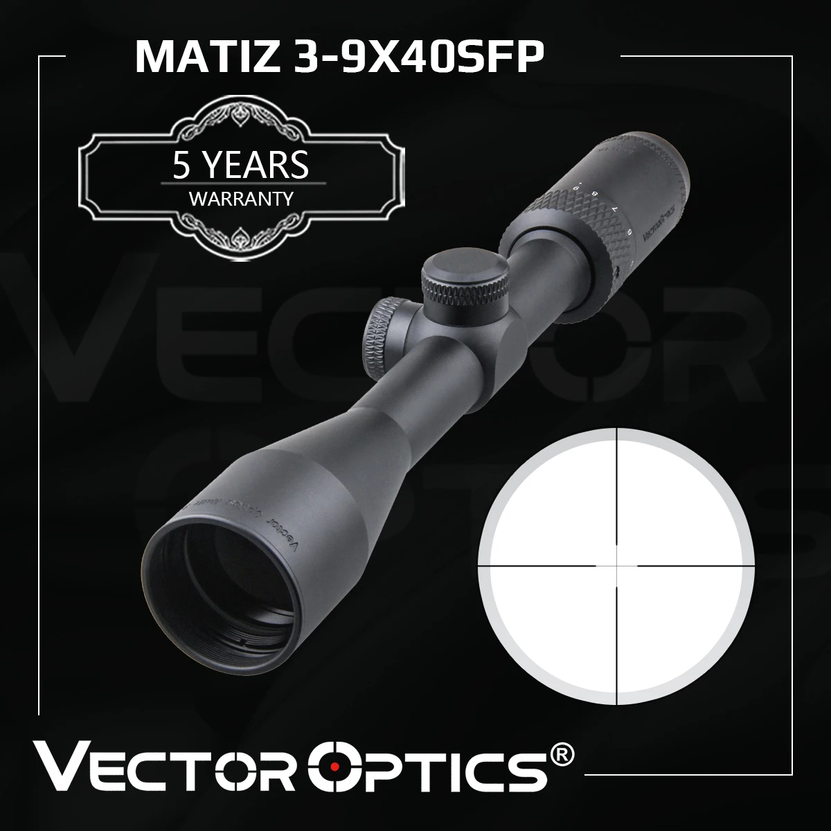 

Vector Optics Matiz 3-9x40 Optical Rifle Scope 1 Inch 25.4mm Riflescope For Hunting Fits .223 5.56 .308 & Rimfire .22LR .177HMR