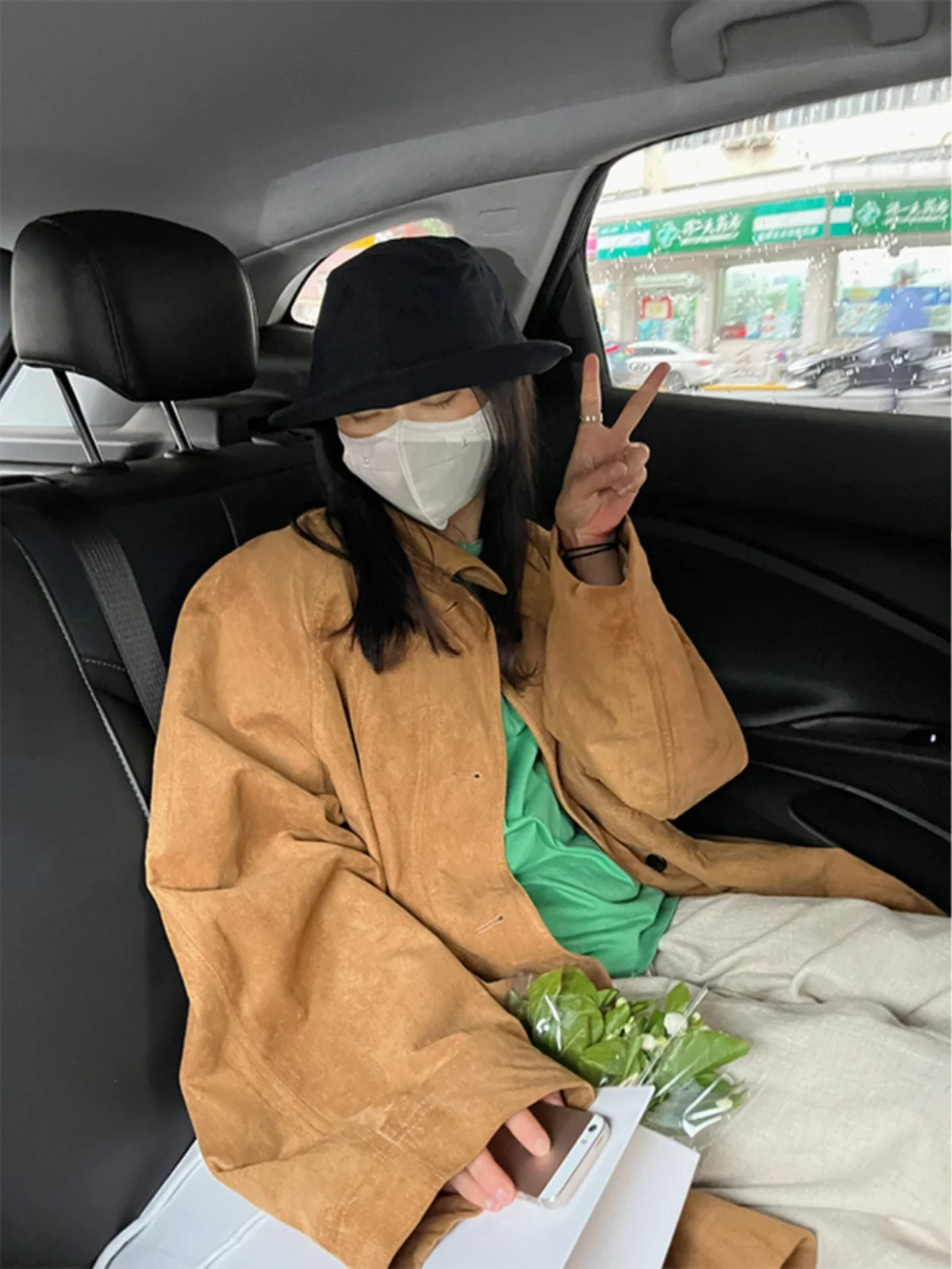 Vintage Japanese Sle ort Suede Coat Women's Autumn Winter New Arrival Faion Versatile Loose Fit Regular Length Outerwear