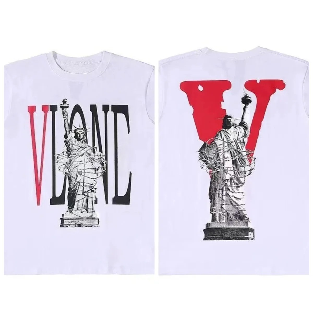 2026 Summer and Autumn Retro Statue of Liberty Torchbearer Print T-shirt Loose and Casual Short-sleeved Men's and Women's Top