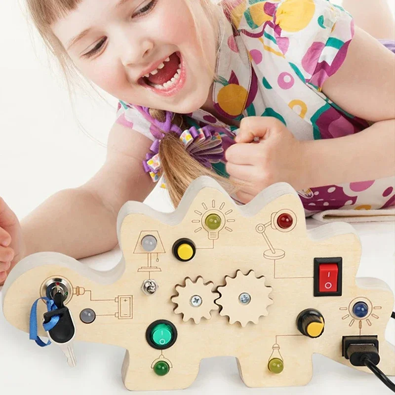 Luci per bambini '' Tavola occupata Giocattoli sensoriali Montessori Interruttore Giochi luminosi a LED Tavola attività Pensiero Educazione Giocattoli da viaggio per bambini..