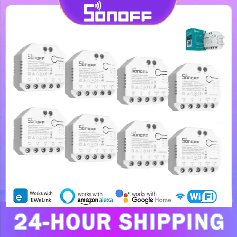 

1-10PCS SONOFF DUAL R3/DUAL R3 Lite WiFi MINI Switch With Power Metering 2 Gang Dual Relay Module Control Via Alexa Google Home