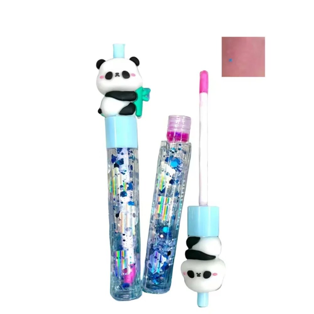 Baume à lèvres à paillettes Panda – Tonalités de baies, finition naturelle pour tous les types de peau, tube unique, 6 styles différents disponibles