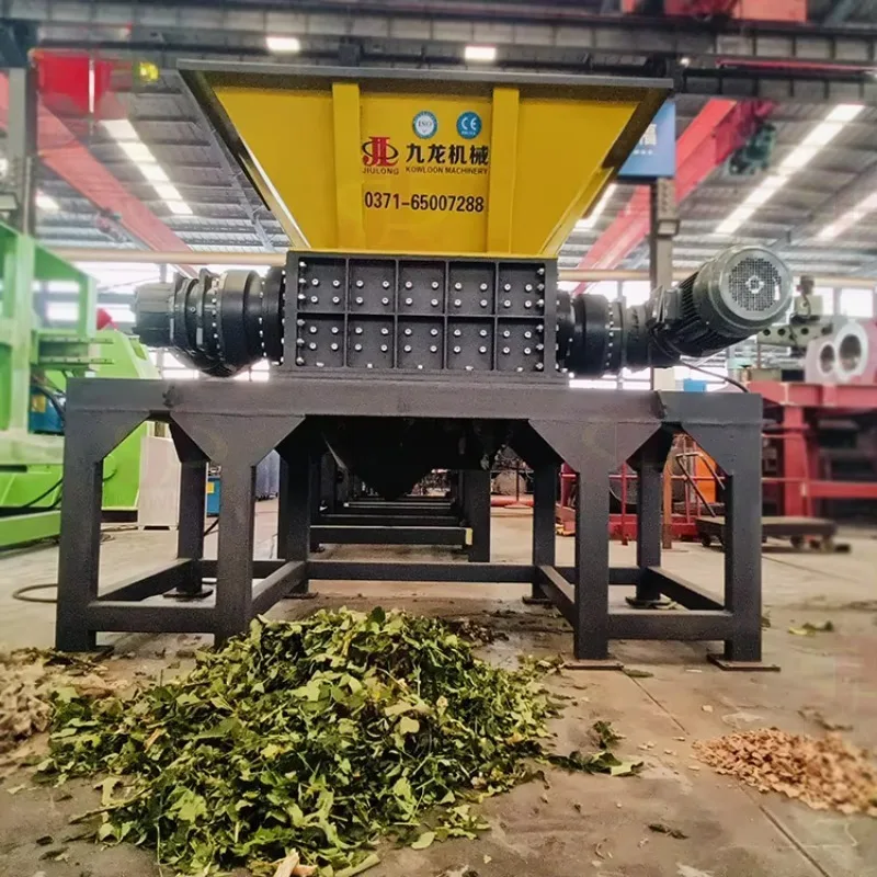 Engine Power Driven Mobile Double Shaft Shredder for Waste Metal Plastic Wood Rubber Paper Glass