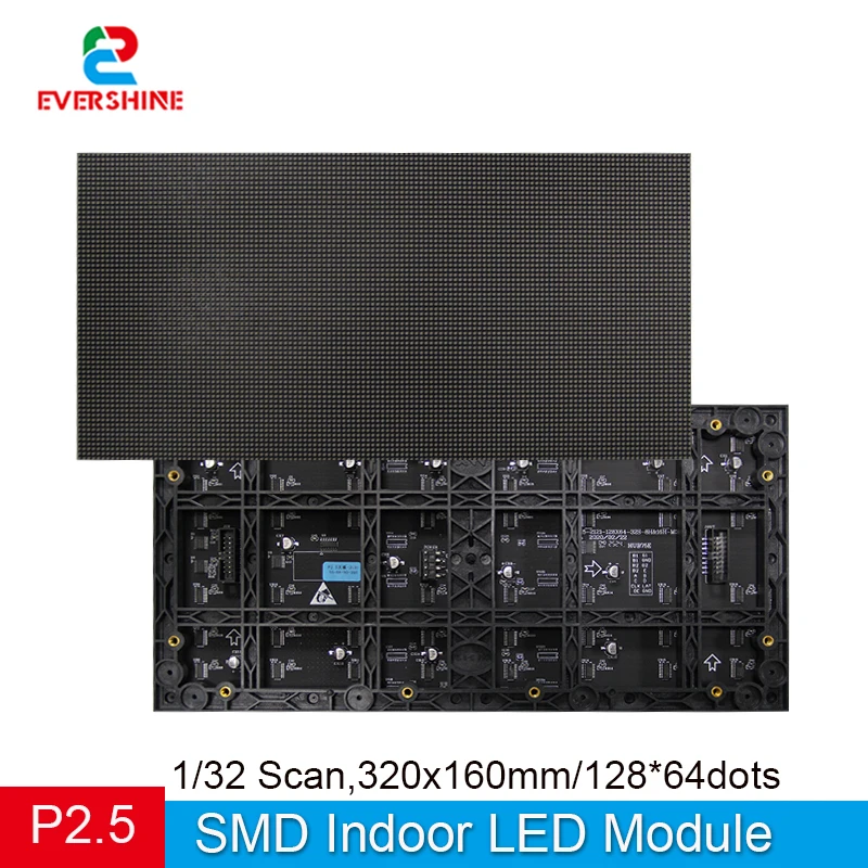 Excellent HD LED Full-Color Indoor P2.5 Module 320X160 SMD2121 32Scan 128*64 Pixels Display RGB Video Panel Matrix Wall Screen