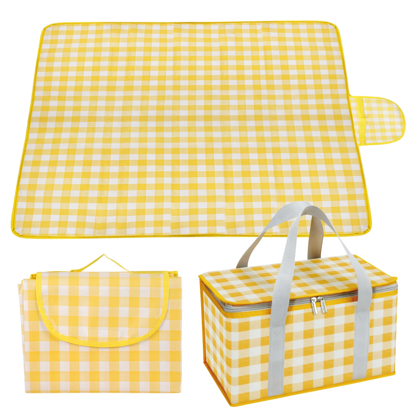 Picnic Blanket Cool Bag Foldable Outdoor Blanket 200 x 200 CM,  Cool Bag 35 x 20 x 20, Waterproof, Sand proof, Machine