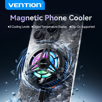 Vention Magnetic Modile Phone Cooler Cell Phone Radiator for iPhone Game Live Stream Redmi Black Sharp Radiator with Cooling Fan