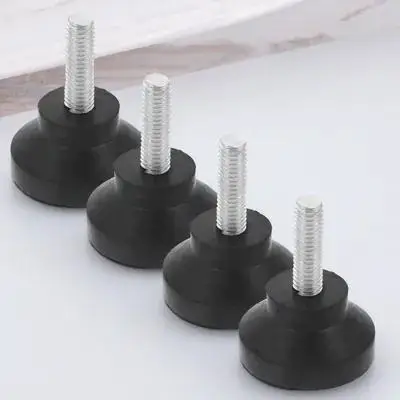 Pés de nivelamento de máquina resistente, 4 unidades, borracha de metal ajustável, antivibração, niveladores de móveis, pés de borracha para móveis