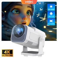 Velec Projector HY320 Mini Upgrade Native 720P Android 11 300ANSI Wifi6 BT5.0 Cinema Outdoor Portable 4K Projector HY320 Mini