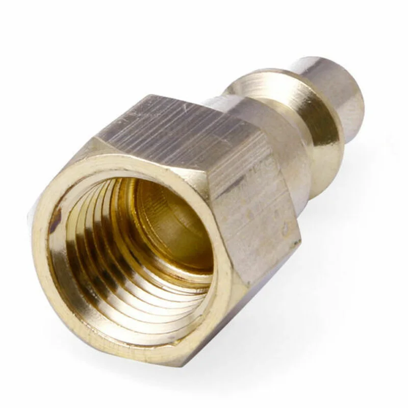 Male Quick Coupler Connectors Tools Accessories Attachments Brass Gold 5Pcs 1/4 NPT Air Line Hose Compressor Male