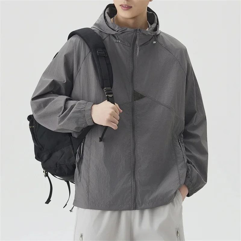 Couple Outdoor Summer Sun Protection Jacket Men's Summer Sunscreen Jacket UPF50+ Anti-UV Ice Cool Breathable
