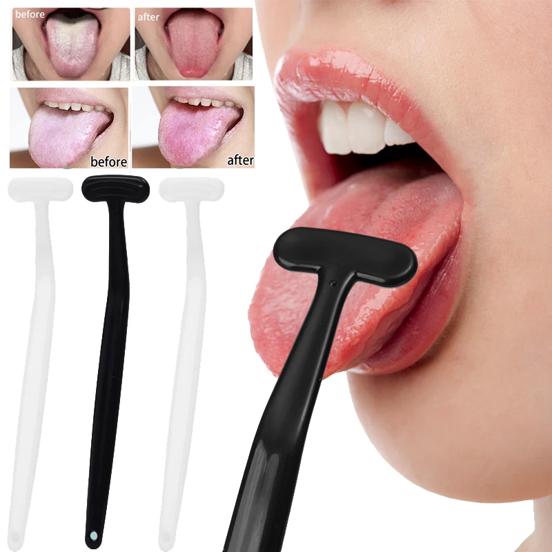 Reusable Tongue Scraper Cleaners Dual Uses Oral Health Cleaning Brush Hygiene Care Toothbrush Mouth Fresh Breath Scraping Tools