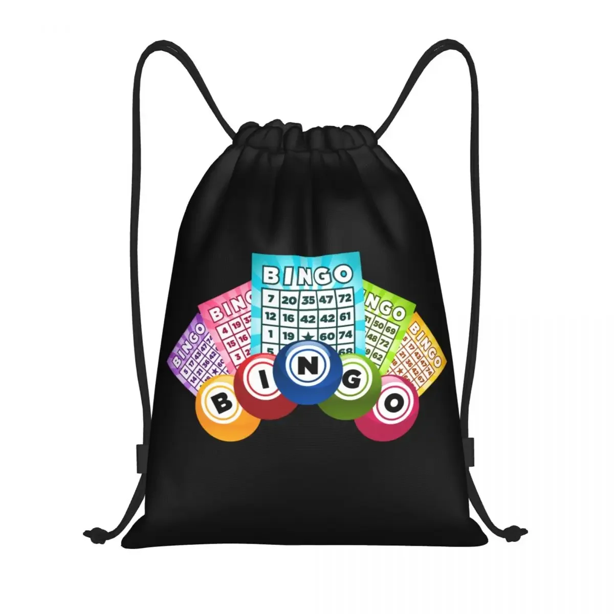 Hot Game Bingo Drawstring Backpack Women Men Sport Gym Sackpack Foldable Training Bag Sack